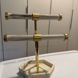 Gold and Marble Jewelry Stand